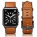 SWEES Leather Band Compatible with Apple Watch Bands 46mm 45mm 44mm 42mm (Series 1/2/3) Men Women, Vintage Genuine Leather Replacement Wristband for iWatch Series 10 9 8 7 6 5 4 3 2 1 SE Brown