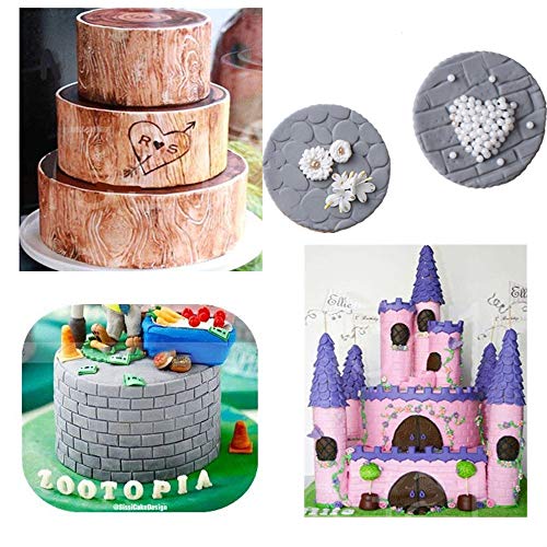 4 Fondant+Impression+Embossed+Cobblestone+Chocolate