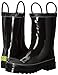 Western Chief Kids Waterproof Rubber Classic Rain Boot with Pull Handles, Black, 1 M US Little Kid