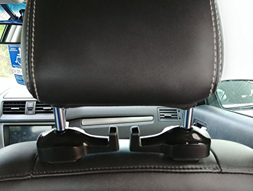 Slippery Pete Headrest Hooks for Car Seats, Purse Hanger, Grocery Bag Hook, Umbrella and Hat Rack. Backseat Organizer! - Thumbnail 6