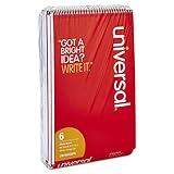 Universal 96920PK Steno Books, Gregg Rule, 6 x 9, White Sheets, 80/Pad, Red Cover, 6 Pads/Pack