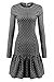 Meaneor Women's Vintage Polka Dot Ruffle Hem Bodycon Swing Dress