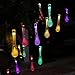 Icicle Solar String Lights, 15.7ft 8 Light Modes 20 LED Water Drop Fairy String Lighting for Indoor/Outdoor Home, Patio, Lawn, Garden, Party Decorations (Multi-Color)
