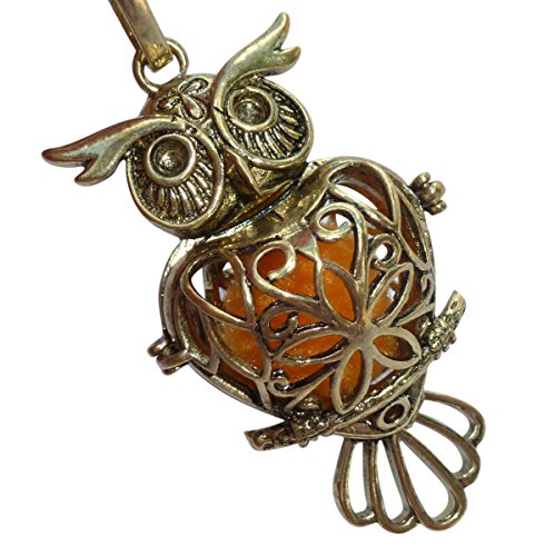 UMBRELLALABORATORY Your Personal Stylish Essential Oil Necklace Steampunk owl Gold Tone d1 0