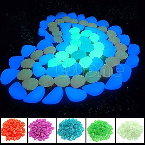 New Purple Aquarium Fish Tank 100Pcs Glow In The Dark Stones Pebbles Rock For Aquarium Fish Tank Garden D?cor Set13