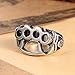 Silver Biker Ring 316L Stainless Steel Boxing Gloves Hand Buckle Soft Gothic Sz 7-13