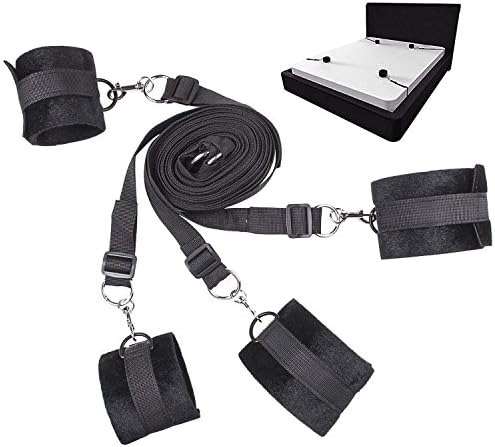 Under The Bed Restraints Straps Kit - Straps Adjustable - Soft and Comfortable Cuffs for Legs, Ankles and Wrists - Fits Any Size Mattress