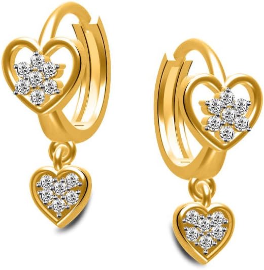 TWISHA Gold Brass Drop Bali Hoop Earrings for Girl and Women