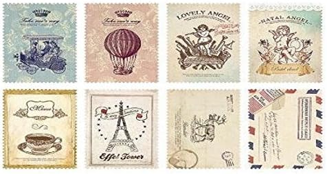Set of 2 Sheets Mini Vintage Paper Deco Sticker Stamp Sticker