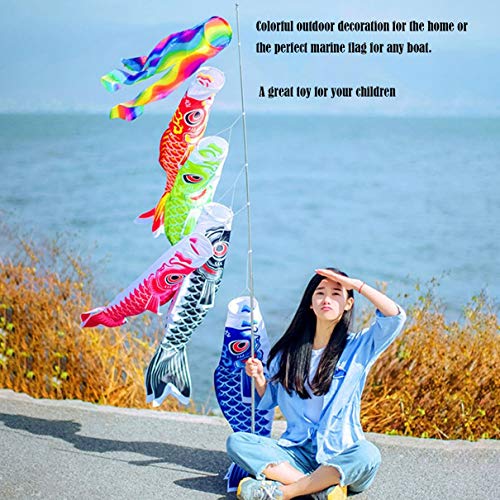 New 5 Colors 55cm Waterproof Japanese Carp Windsock Streamer Hanging Fish Flag Decor Kite Koinobori For Children