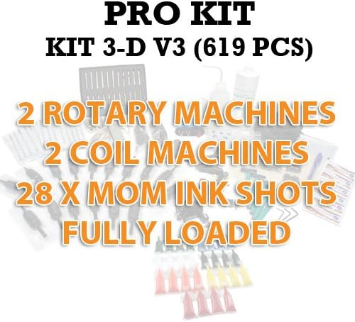 619 Piece 2 Rotary+Coils+Disposables &amp; Stainless Pro Kit 3-D v3