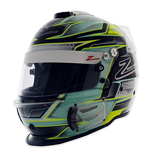 Zamp RZ-42 Graphic Green/Silver K X-Large 62CM Snell SA2015 Helmet X-Large - Thumbnail 2
