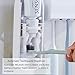HaloVa Toothpaste Dispenser, Automatic Dustproof Toothpaste Squeezer and Toothbrush Holder Set, Hands Free Toothpaste Squeezer with Sticky Suction Pad for Family Washroom Bathroom, White