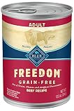 Blue Buffalo Freedom Grain Free Natural Adult Wet Dog Food, Beef 12.5oz cans (Pack of 12)