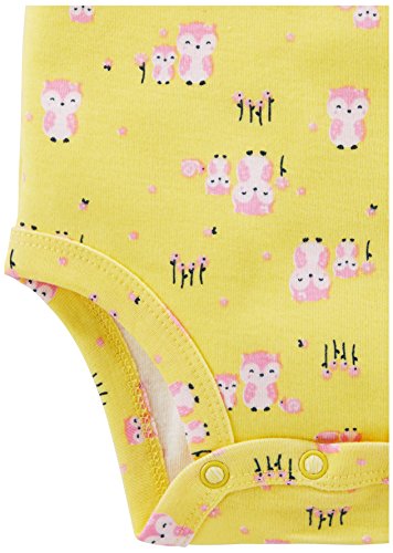 Simple Joys by Carter's Girls' 5-Pack Long-Sleeve Bodysuit, Pink, Gray, White, Yellow, Preemie