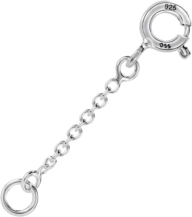 Designer Sterling Silver925 Sterling Silver 1MM - Cable Italian - Pendant - Necklace - Anklet - Bracelet - Extender Chain - 1 Inch to 6 Inch Super Thin & Strong With 5MM End Ring
