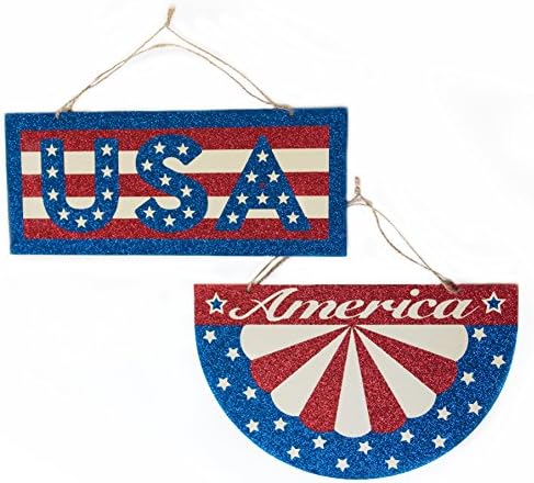 4th of July Party Flag Stars and Stripes Hanging Signs Bundle