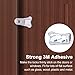 Adoric 4-Pack Sliding Door Locks for Baby Safety, Childproof Lock for Sliding Closet Cupboard Bathroom Kitchen Doors Windows, No Tools Needed, White