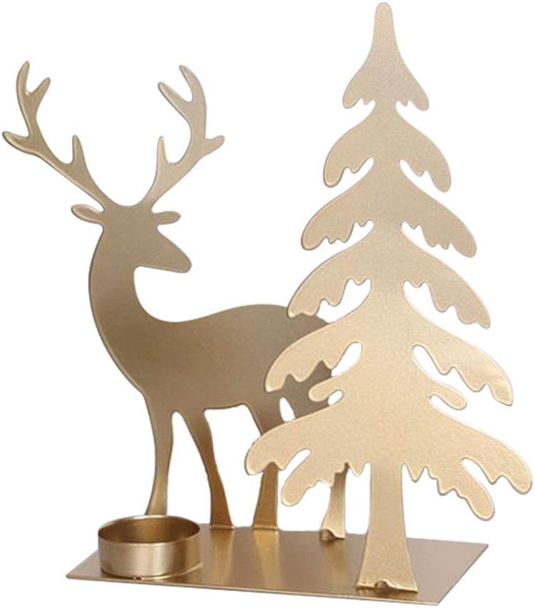 Amazon Com Wddh Christmas Candle Holder Centerpiece Iron Art Decorative Tealight Candle Holder Christmas Tree Elk Holiday Candlelight Stand Ornament For Home Xmas Tabletop Wedding Decor Home Kitchen