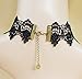 MgMi® Black Rose Flower Lace Gothic Lolita Beads Pendant Choker Necklace