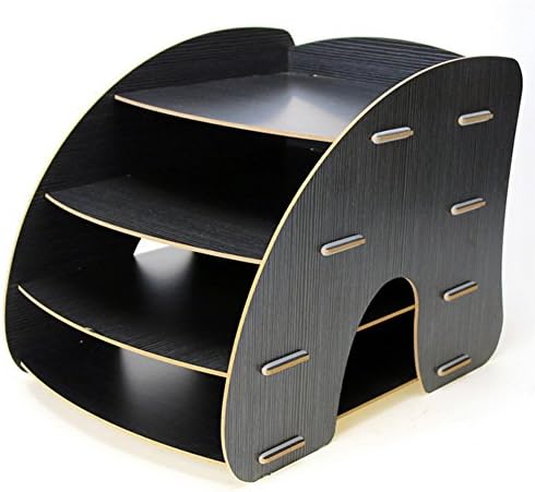 Hycobetter Wood Desk A4 File Document Holder Tray Box Cubbyhole Pigeonhole Organizer Rack