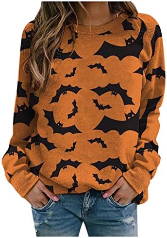 Bat Halloween Print Sweater Women Long 