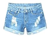 Generic Womens Casual Loose Fit High Rise Jeans Pants Light blue XL