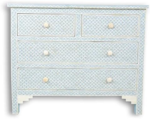 Amazon Com Baby Blue Fish Scale Bone Inlay Chest Of Drawers