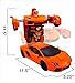 Bull RC Toy Transforming Robot Remote Control (27 MHz) Sports Car with One Button Transformation, Realistic Engine Sounds and 360 Speed Drifting 1:14 Scale (Orange)