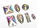 50pcs Ab Clear Mixed Shapes Resin Sew on Diamante Rhinestone Crystal Gems