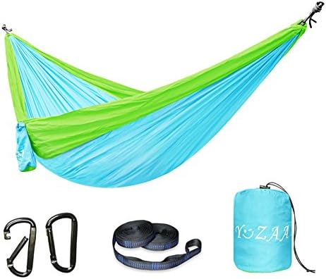 Yozaa XL Double Camping Hammock with Tree Straps - Lightweight Portable Hammock, Parachute Hammocks for Recreation, Camping, Hiking, Backpacking. 118"(L) x 78"(W)