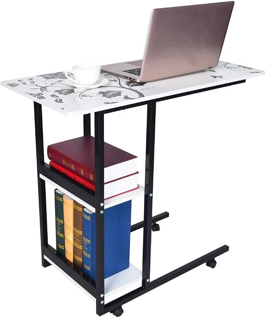 Amazon Com Computer Writing Desk Leewos Floral Print Laptop Table Simple Folding Lazy Bedside Computer Table Simple Desktop Home Mobile Small Table 31 5 X 15 8 X 29 6 Inches White Floral Kitchen Dining