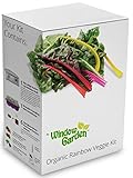 Window Garden Organic Rainbow Vegetable Growing Kit, a Complete Seed Grow Kit, Includes the Space Saving Veg Ledge Suction Cup Window Shelf and Mini Greenhouse. Perfect Garden Gift for All Ages.