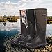 HISEA Men's Rain Boots, Waterproof Durable Insulated Rubber Boots for Men, 5 mm Neoprene Outdoor Mud Fishing Hunting Boots for Multi-Season (Black, Camo & Brown)