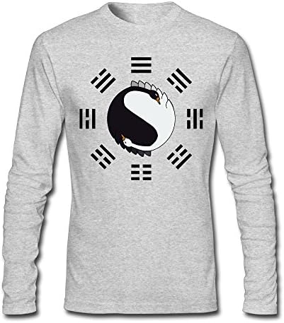 Men's Swan Ying Yang Basic Cotton Long-Sleeve T-Shirt