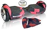 T1 SILICONE CASE for Self-balancing scooter 6.5 inch. Rubber Guard Protection Absorbs Impact While Riding Self Balancing Board. Easy Install (Camo Red)