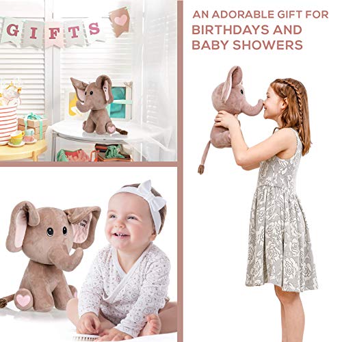 Baby Elephant stuffed animal - The Original I Love You a Ton Large Elephant plush animals toy. Gifts for Baby Showers, Birthdays, Valentines or Christmas. Cute, Fun, Soft and Pre Gift Wrapped Plushies