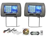 New Rockville RDP931-GR 9" Gray Car DVD/USB/HDMI Headrest Monitors+Video Games