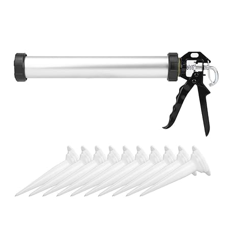 Kartuschenpresse, Aluminium Silikonpistole Ergonomische Kartuschenpistole mit Düsen 600ml