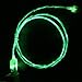 Flowing LED Glow in The Dark Light Up Visible Charging Cable Micro USB Compatible with Samsung Galaxy S3 S4 S5 Note HTC (Green)