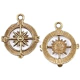 40pcs Compass Antique Bronze Alloy Handmade Charms Jewelry Findings