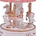 Youtang Clockwork Mechanism 3-Horse Carousel Music Box Melody Carrying You from Castle in The Sky(Laputa)(White)
