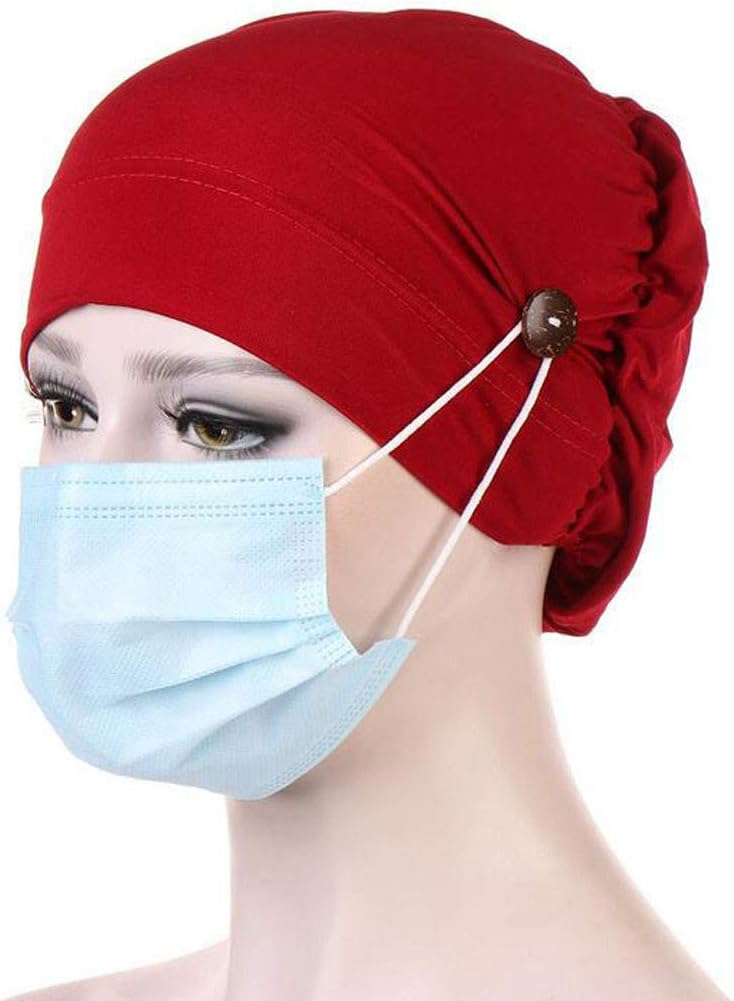 Multifunction Headbands with Buttons Hat Cover Holder Wearing Protect Ears Head Wrap Hat Hair Bands Reducing Ear Pain