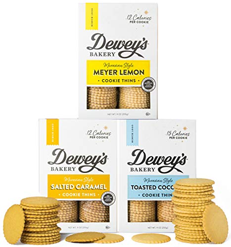 Dewey's Bakery Moravian Must-Haves | Baked in Small Batches | Real, Simple Ingredients | Nothing Artificial | Southern Bakery Recipes | Pack of 3 9-oz boxes