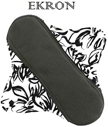 EKRON 1 Pc Washable Reusable Sanitary Pad/Hygiene Bamboo Charcoal Menstrual Cloth Pad (Size: 8 Inch)