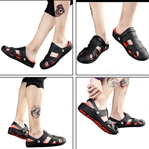 SOSUSHOE Womens and Mens Garden Clogs Mules Slip on Sandals for Outdoor Black - Thumbnail 6