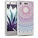 kwmobile Case for Sony Xperia XZ1 Compact - TPU Silicone back cover case mobile phone protective case - Clear cover Design Indian sun blue dark pink transparent