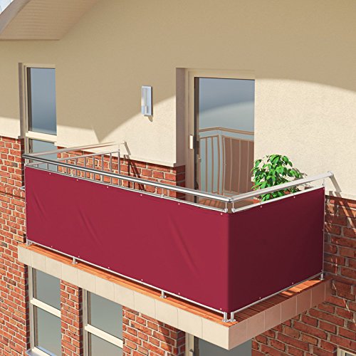 BALCONIO PREMIUM Balkonbespannung - 450 x 85 cm - WEINROT - wasserabweisend