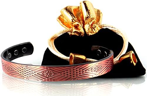 Bracelets for Women &amp; Men | Magnetic Therapy | Healing Bangle for Rheumatoid Arthritis Joint Pain | 99.98% Copper Content That Boosts the Immune System | Adjustable &amp; Bendable According to Wrist Size