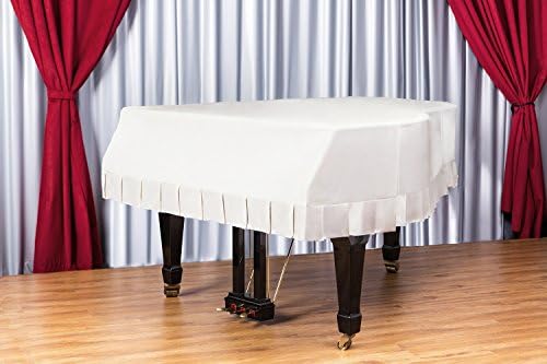 Clairevoire Grandeur: Classic Premium Velvet Grand Piano Cover for Yamaha C3 / C3X / DC3 / G3 [186cm|6 ft 1 inch] [Winter white]